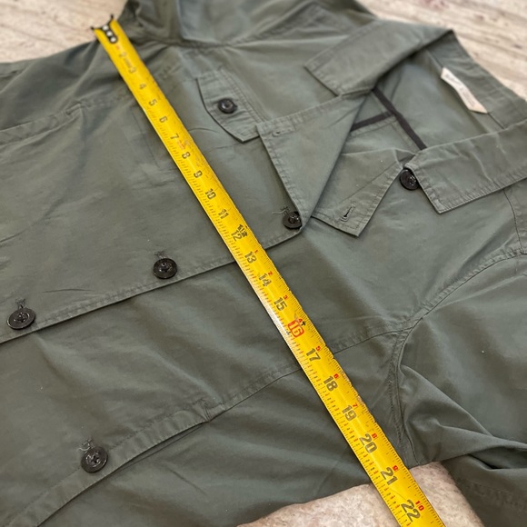 Woolrich army green lightweight pea coat size L - Picture 11 of 12
